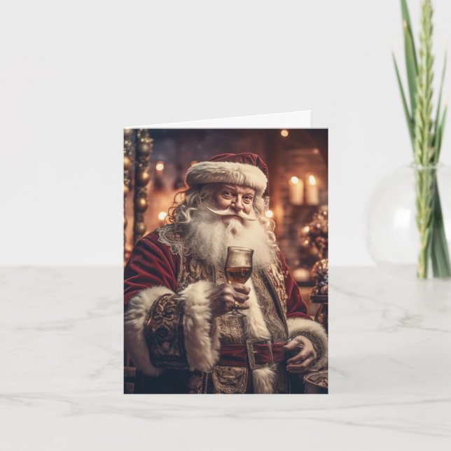 Cartão Celebrando o Natal dos Papais noeis (Frente)