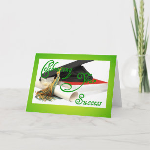 Cartão Celebrando seu sucesso-graduação-verde