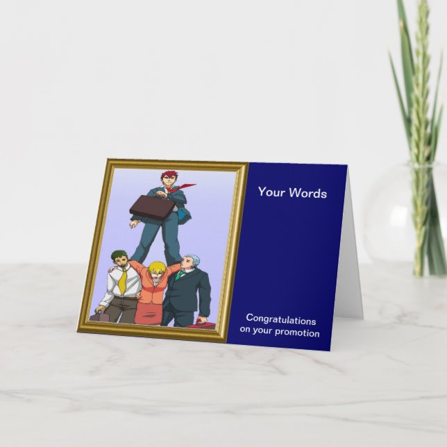 Cartão Celebrando uma promoção (Frente)