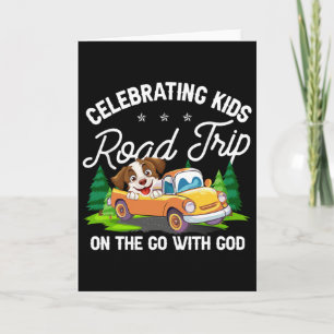 Cartão Celebrando Viagem de Carro das Crianças no Vbs com