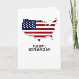 Cartão Celebrar a Bandeira do Dia da Independência dos EU