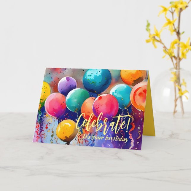 Cartão Celebrar! Texto personalizado em qualquer ocasião (Flor Amarela)