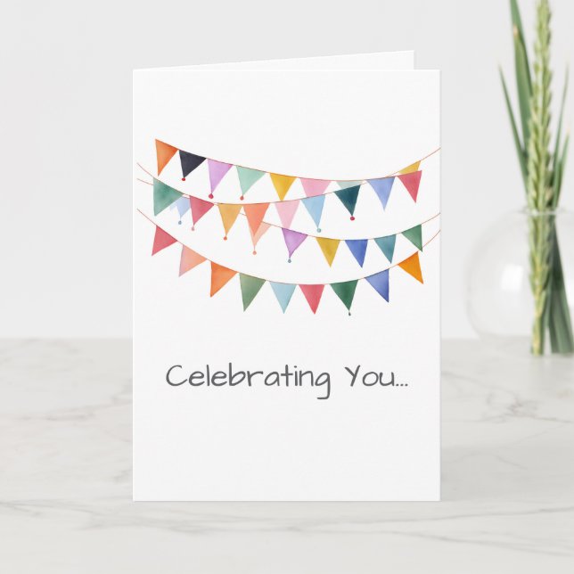 Cartão Celebrating You Happy Birthday Colorful Artisan (Frente)