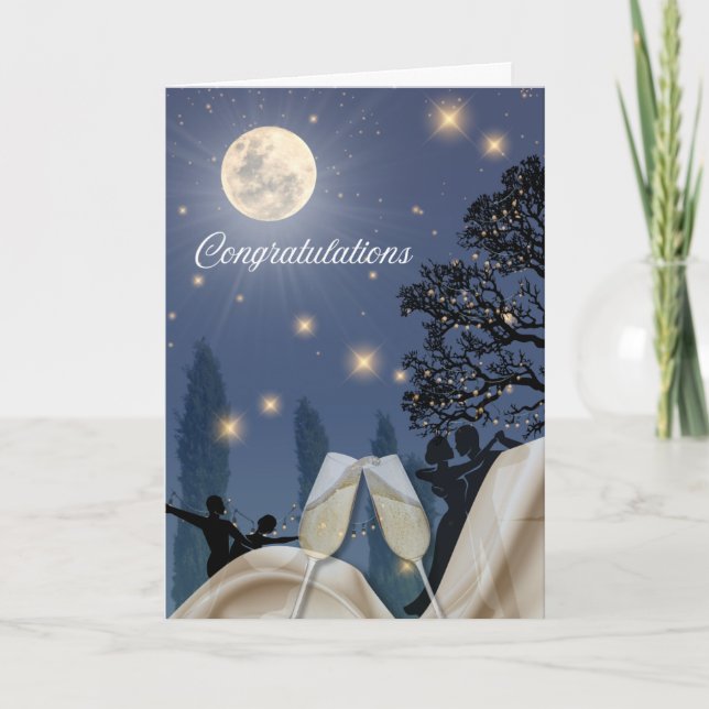 Cartão Celebration Under Moonlight Folded Greeting Card (Frente)