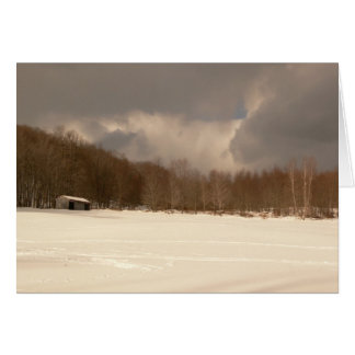 Cartão Celeiro de Pólo do inverno