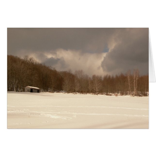 Cartão Celeiro de Pólo do inverno (Frente Horizontal)