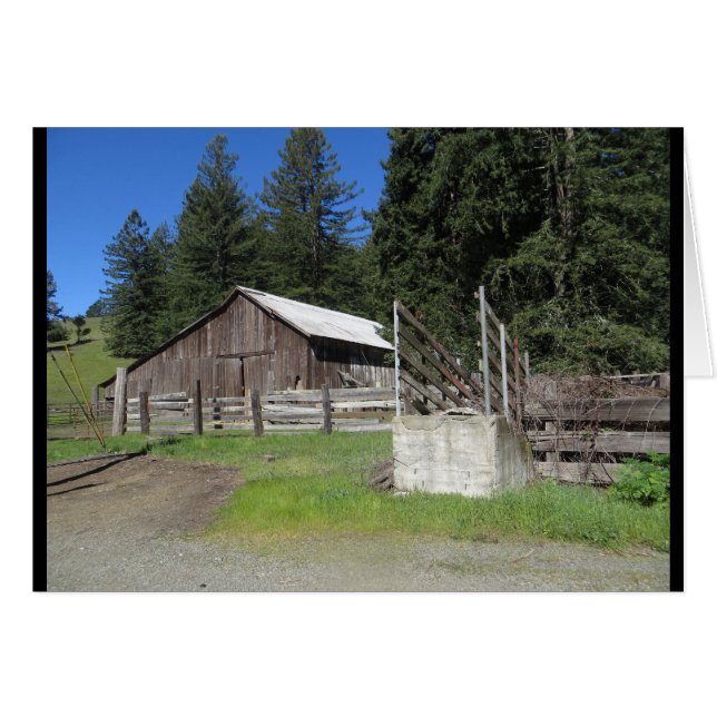 Cartão Celeiro traseiro das estradas de Sonoma County (Frente Horizontal)