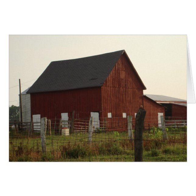 Cartão Celeiro vermelho (Frente horizontal)