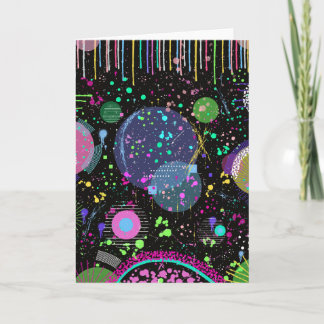 Cartão Celestial Celebrations: Maximalist Abstract Art 