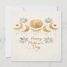 Cartão Celestial Moon Boho Mother's Day Card
