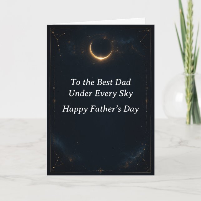 Cartão Celestial Moon Father’s Day Greeting Card for Dad (Frente)