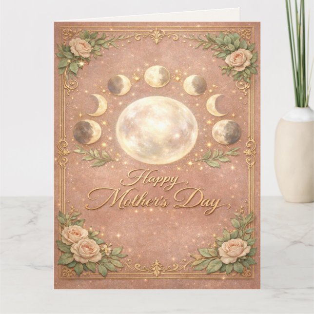 Cartão Celestial Moon Phase Mother's Day Card (Frente)