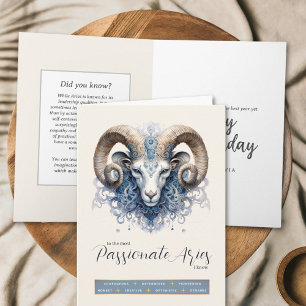 Cartão Celestial Ram Fantasy Símbolo Zodiac Aries Aries A