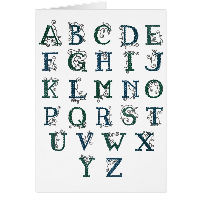 Cartão celta do alfabeto (Frente)