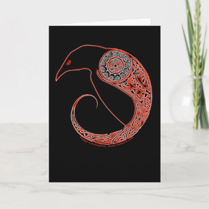 Cartão celta do corvo de Morrigan