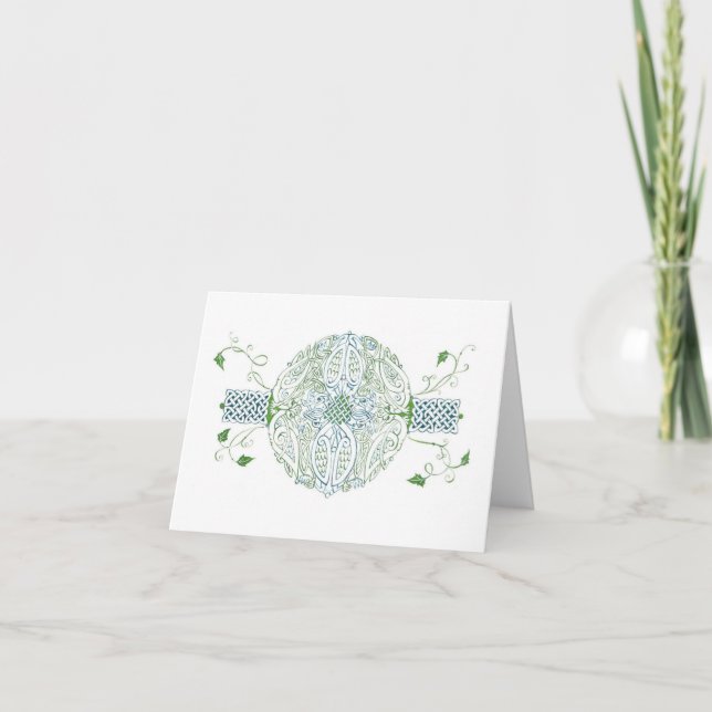 Cartão Celtic Bird Roundel Knot greetings card (Frente)