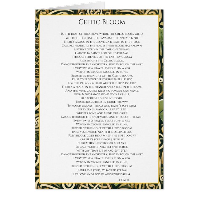 Cartão Celtic Bloom (Frente)