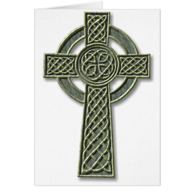 Cartão Celtic Cross - Green Stone (Frente)