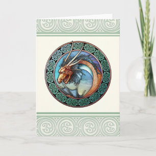 Cartão Celtic Dragon Design Greeting Card