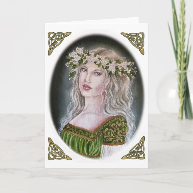 Cartão Celtic lady, Guinevere greeting card (Frente)