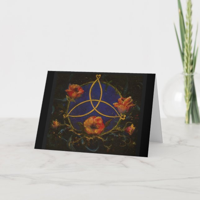 Cartão Celtic Rose Window Blank Greeting Card (Frente)