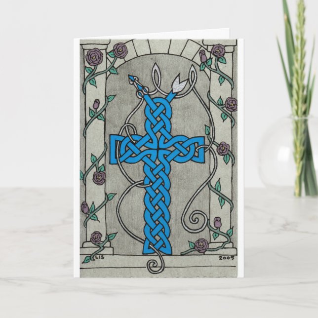 Cartão Celtic Serpent Cross card 1 (Frente)