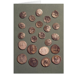 Cartão Céltico da seleção e moedas romanas encontrados