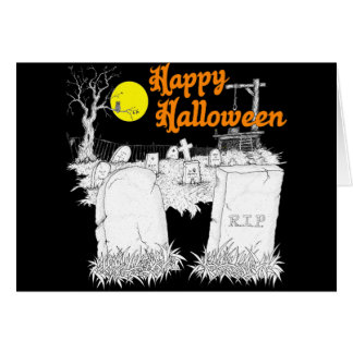 Cartão cemitério de halloween
