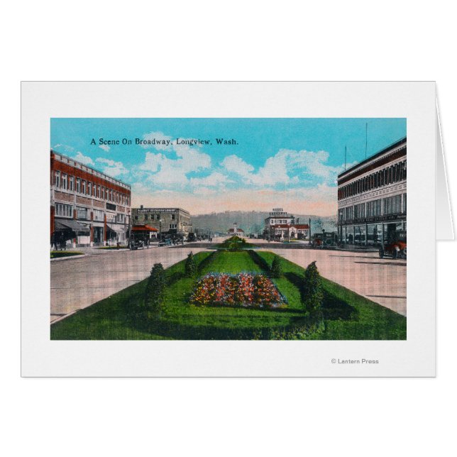 Cartão Cena BroadwayLongview, WA (Frente Horizontal)