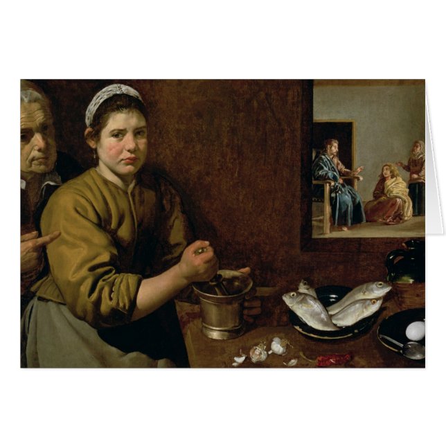 Cartão Cena da cozinha (Frente Horizontal)