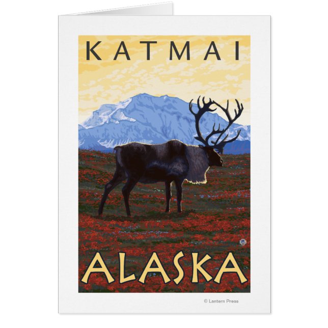 Cartão Cena das Caraíbas - Katmai, Alasca (Frente)