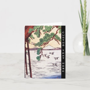 Cartão cena de aves da árvore marinha ukiyo-e, legal japa