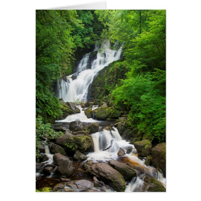 Cartão Cena de cascata de Torc, Irlanda (Frente)