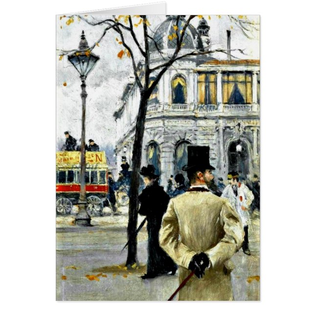 Cartão Cena de Copenhaga; Paul Gustave Fischer art (Frente)