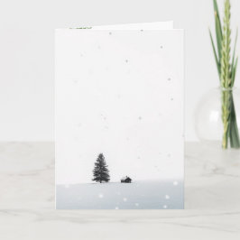 Cartão Cena de Inverno de Natal Minimalista