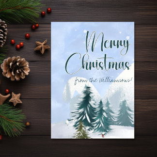 Cartão Cena de inverno Luke 2:7 Primeiro Natal