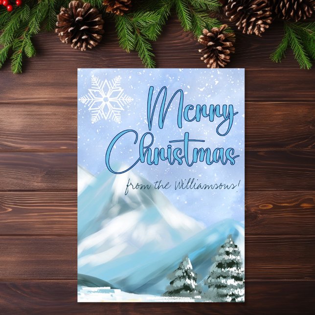 Cartão Cena de inverno Romanos 12:10 Natal de Irmandade (Brotherly Love Romans 12:10 Winter Scene Christmas Card)