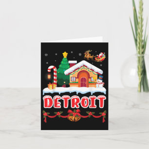 Cartão Cena De Natal Festiva Em Detroit Winter Wonderla