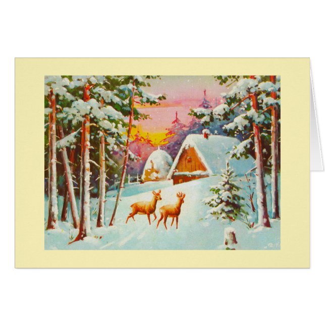 Cartão Cena de neve (Frente Horizontal)