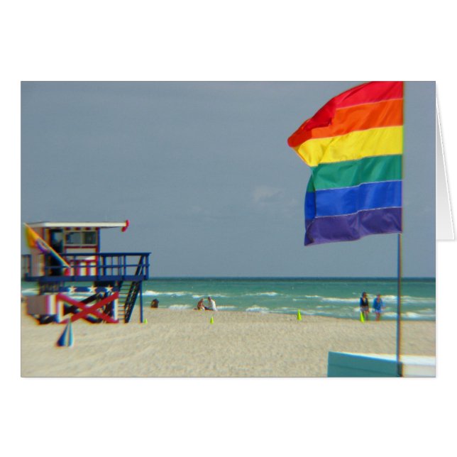 Cartão Cena de praia (Frente Horizontal)