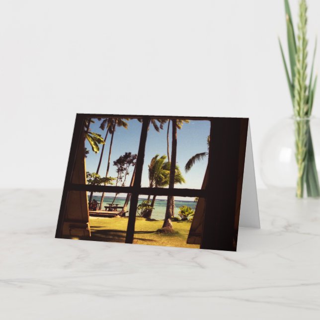 Cartão Cena de praia de Fiji tropical gcm (Frente)