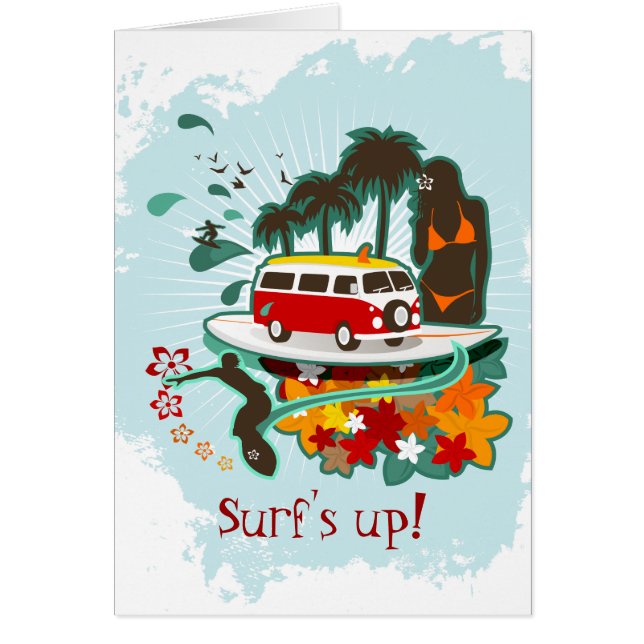 Cartão Cena de praia tropical (Frente)