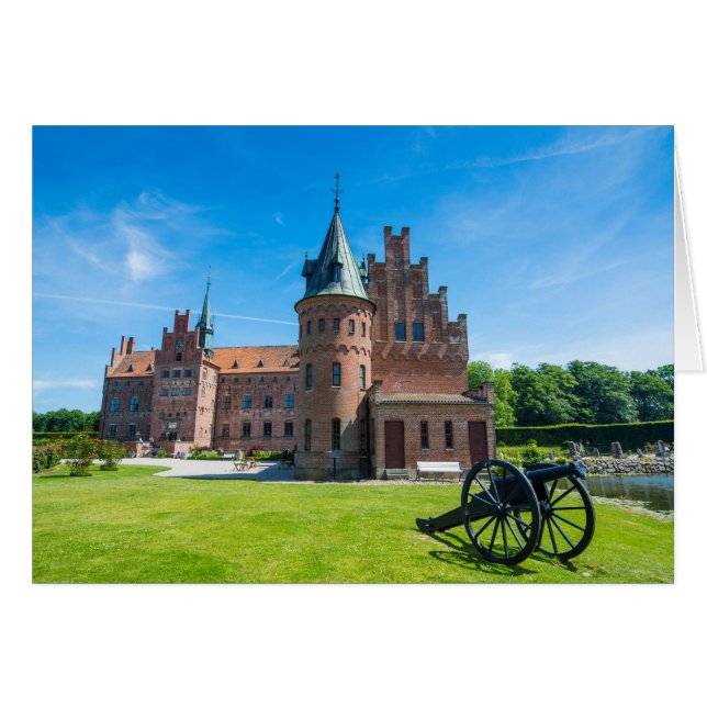 Cartão Cena do Castelo Egeskov (Frente Horizontal)