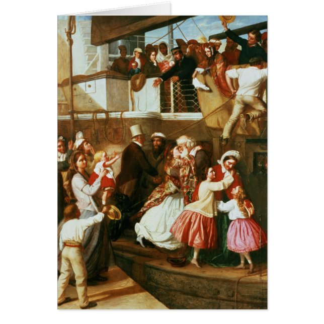 Cartão Cena do embarque (Frente)