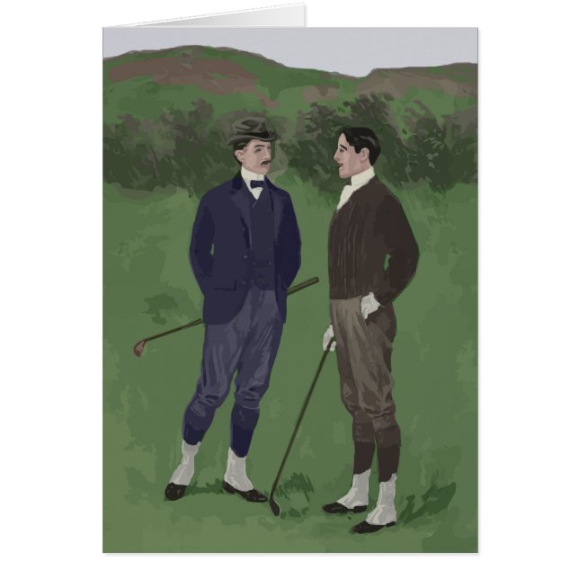 Cartão Cena do golfe do olhar do vintage (Frente)