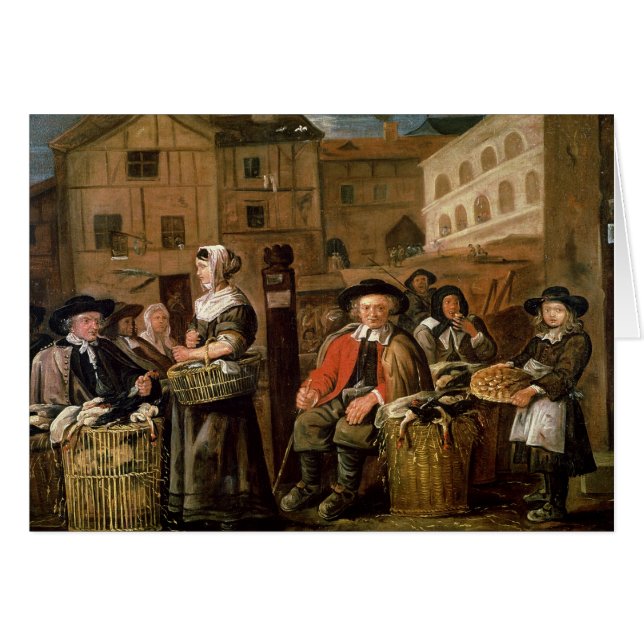 Cartão Cena do mercado (Frente Horizontal)