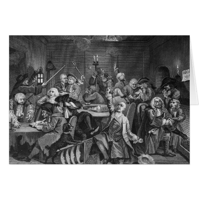 Cartão Cena em uma casa de jogo (Frente Horizontal)