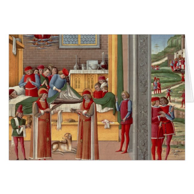 Cartão Cena medieval da amputação (Frente Horizontal)
