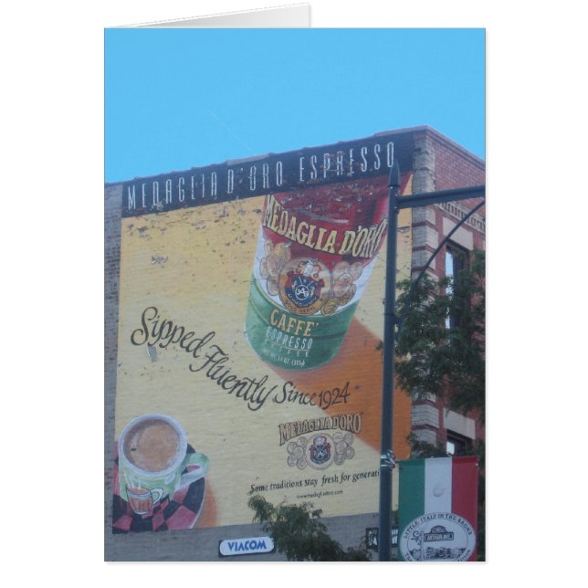 Cartão Cena nostálgica da vizinhança em "pouca Italia " (Frente)