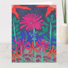 Cartão Cena Noturna do Jardim Flor